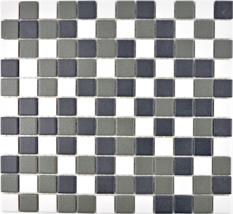 Carreau de mosaïque Céramique noir blanc anthracite mat Receveur de douche MOS18-2213-R10_f