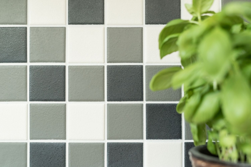 Carreau de mosaïque RUTSCHEMEND RUTSCHICHER noir blanc gris métal MOS14-2213-R10_f