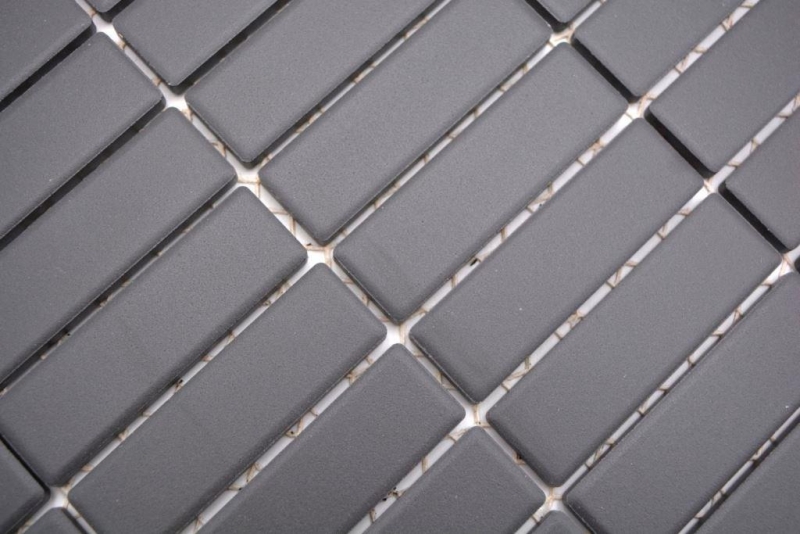 Mosaïque Céramique baguettes noir anthracite non-émaillé Carreau de douche Carreau de sol MOS24B-0310-R10_f