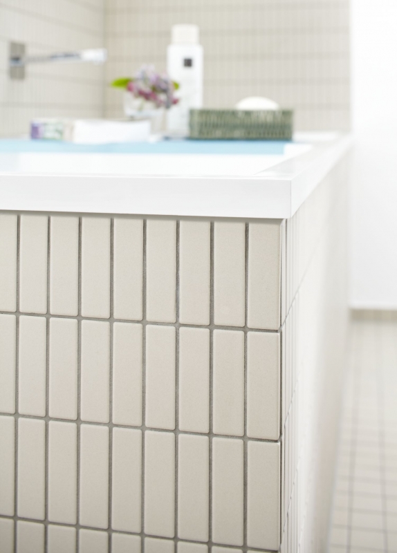 Mosaïque Céramique baguettes beige clair non-émaillé Carreau de douche Carreau de sol MOS24B-1211-R10_f