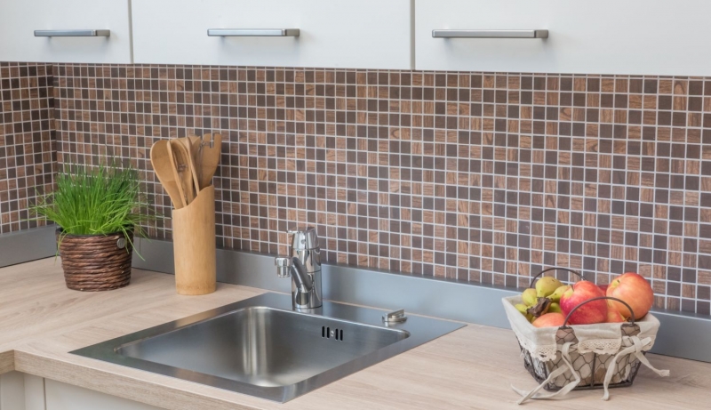 Carreaux de mosaïque ECO GLAS recyclé ECO structure bois brun brun foncé MOS63-410_f