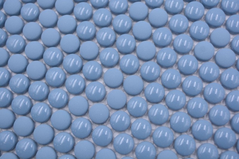 Rond Enamel mix bleu brillant/mat Carreaux de mosaïque muraux Cuisine Salle de bain MOS140-0411_f