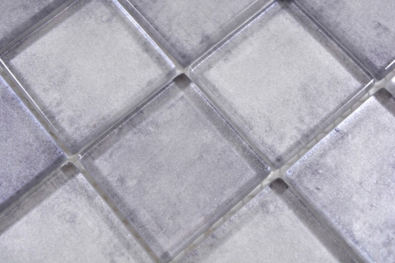Mosaïque de verre mix gris Carreau de mosaïque murale Miroir de carrelage cuisine salle de bain - MOS88-0020_f