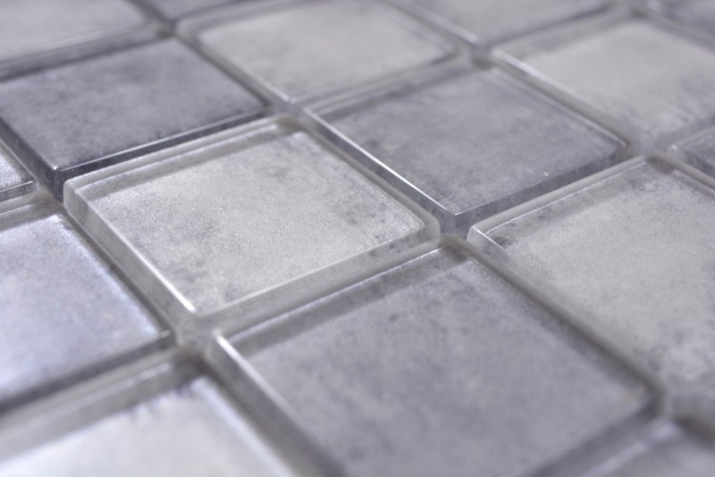 Mosaïque de verre mix gris Carreau de mosaïque murale Miroir de carrelage cuisine salle de bain - MOS88-0020_f