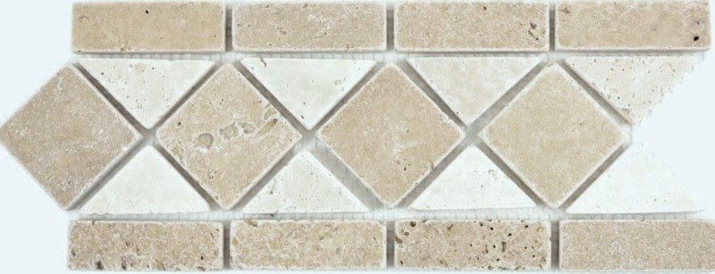 Travertin Pierre naturelle Bordure noce chiaro Beige Mur Sol Douche Salle de bains Cuisine MOSBor-0246_f