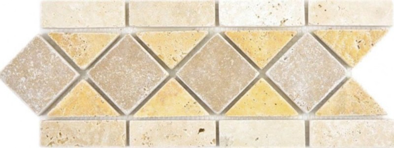 Travertin Pierre naturelle Bordure noce or chiaro Beige Mur Sol Douche Salle de bains Cuisine MOSBor-0266_f