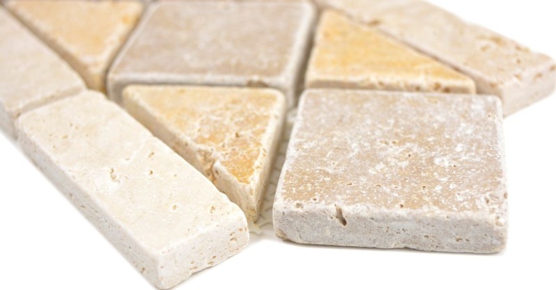 Travertin Pierre naturelle Bordure noce or chiaro Beige Mur Sol Douche Salle de bains Cuisine MOSBor-0266_f