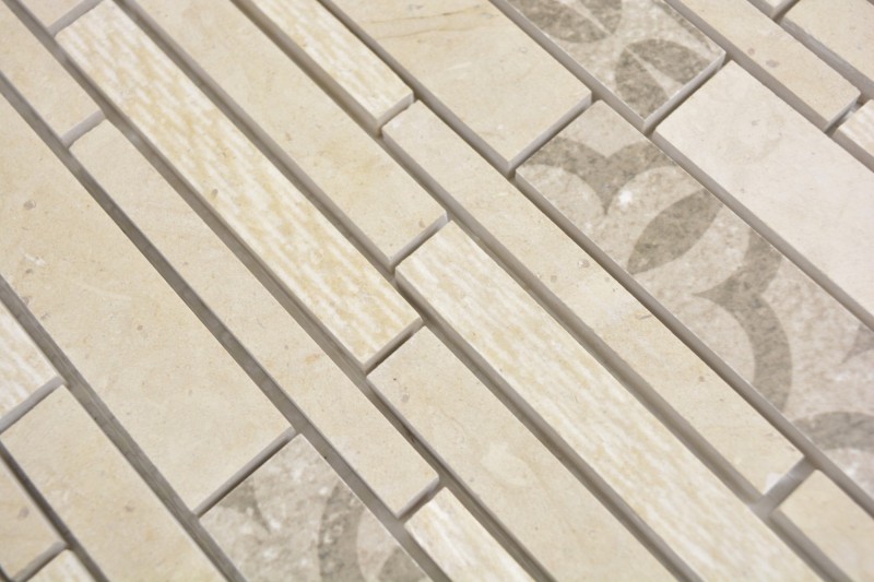 composite marbre/céramique mix beige 2F carreau de mosaïque mur carrelage cuisine salle de bain MOS180-A0127B_f