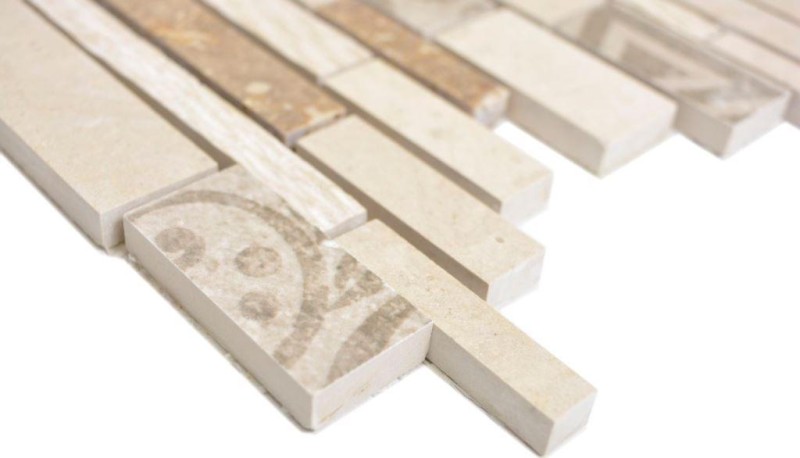composite marbre/céramique mix beige 3F carreau de mosaïque mur carrelage cuisine salle de bain MOS180-B0327B_f