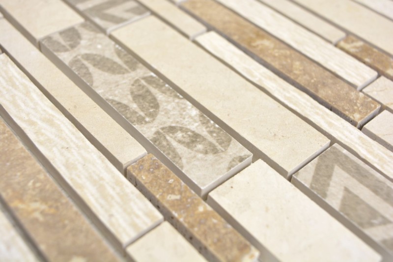 composite marbre/céramique mix beige 3F carreau de mosaïque mur carrelage cuisine salle de bain MOS180-B0327B_f