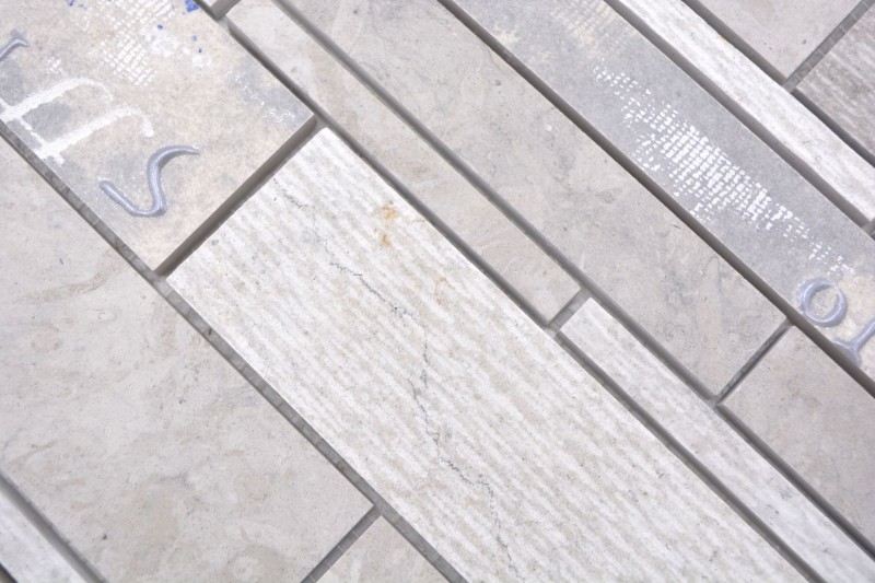 composite marbre/céramique mix gris/color 2F mosaïque murale carrelage cuisine salle de bain MOS180-C07STG_f