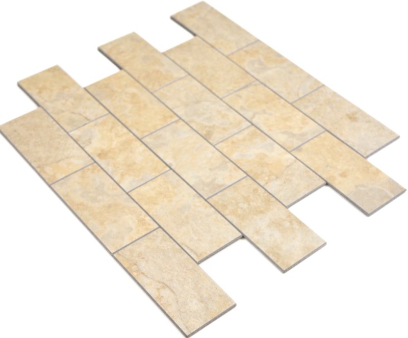 Rectangle AC aspect pierre Subway Level glossy Carreau de mosaïque murale Miroir de carrelage cuisine salle de bain MOS200-4LB_f