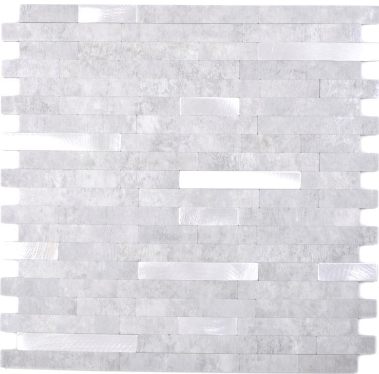 Vinyle composite aspect pierre Cement grey/Silver Mosaïque murale Carrelage cuisine salle de bain MOS200-4GS_f