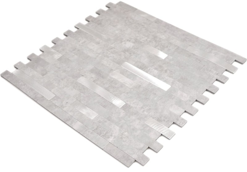 Vinyle composite aspect pierre Cement grey/Silver Mosaïque murale Carrelage cuisine salle de bain MOS200-4GS_f