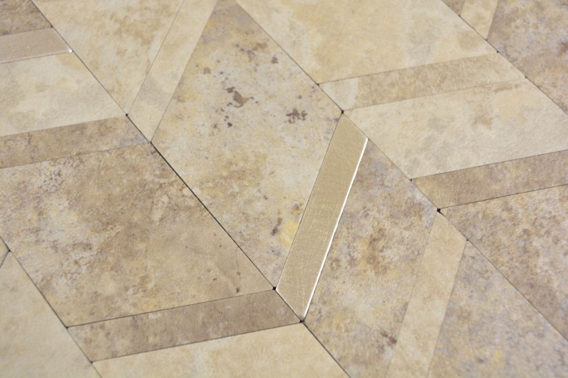 Flèche Vinyle aspect pierre beige argent autocollant MOS200-46LBG_f