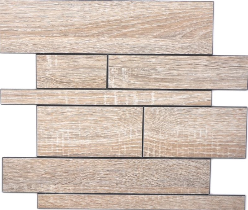 Panneau mural autocollant imitation bois brun gris dosseret de cuisine carrelage MOS200-57WGS_f