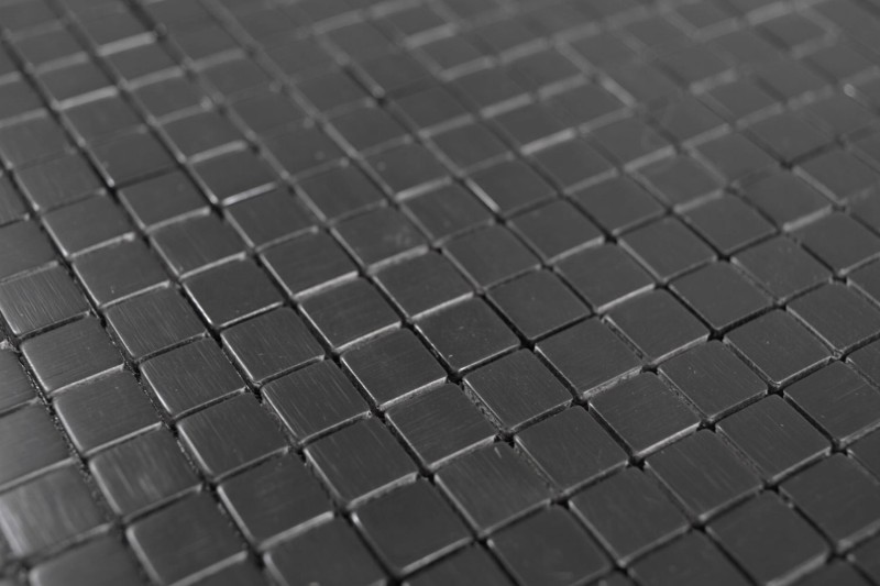 Carré aspect métal Alu noir mat/brillant brossé autocollant MOS200-L1B_f