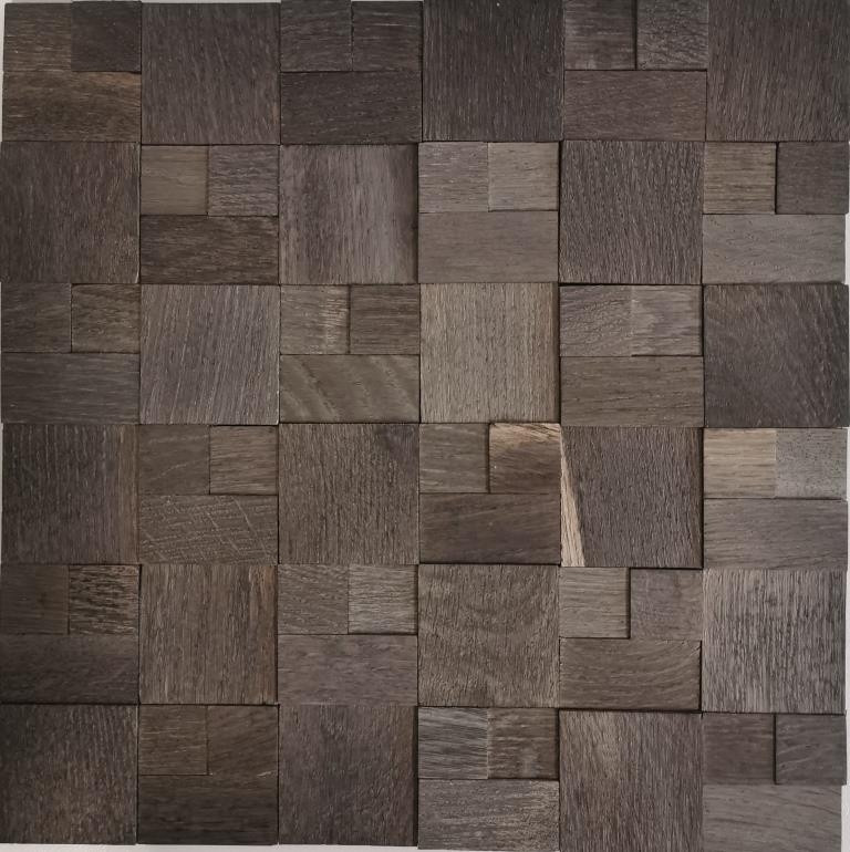 Mosaïque en bois Panneau de bois Parement brun foncé 3D autocollant mur cuisine carrelage MOS170-11B_f