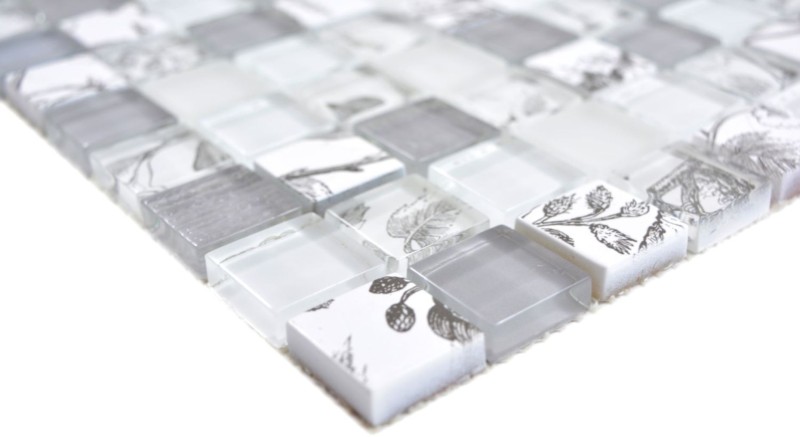 Carré Crystal mix super white/beach Carreau de mosaïque murale Cuisine Douche Salle de bain MOS74-2000_f