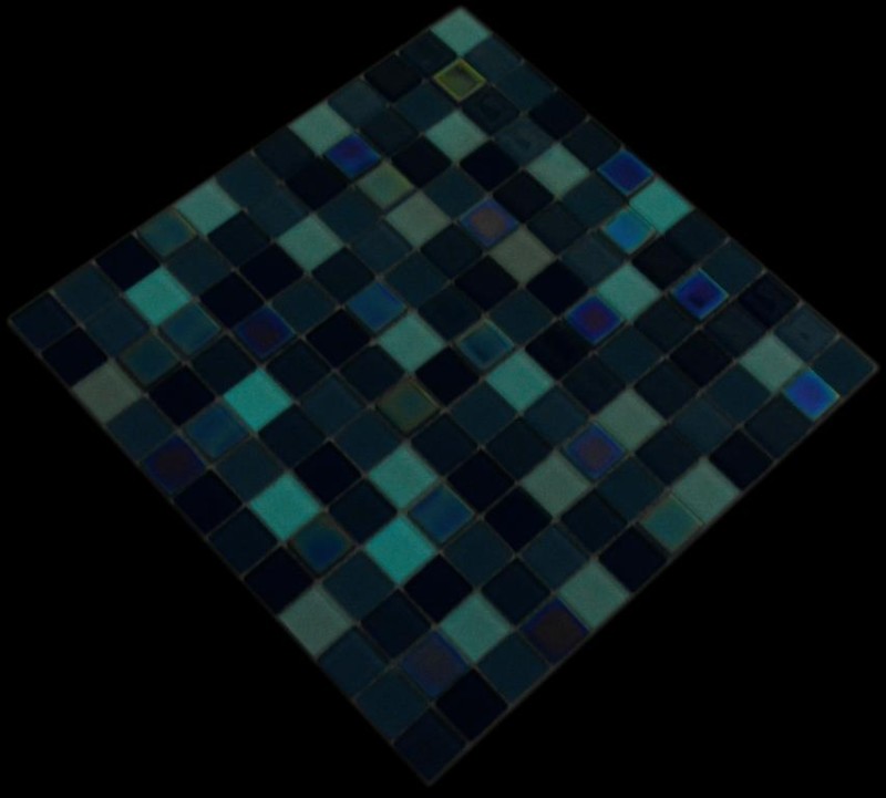 Mosaïque de verre fluorescent bleu blanc Carreau de mosaïque murale Cuisine douche bain MOS88-1006_f