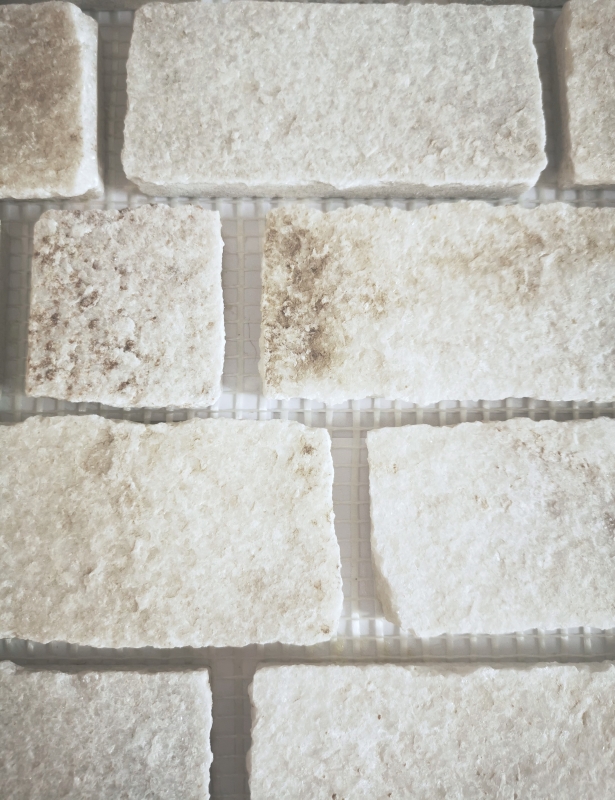 Ardoise Carreau Mosaïque Pierre naturelle Brick blanc beige clair Tapis Mosaïque Carrelage Cuisine - MOS34-0102