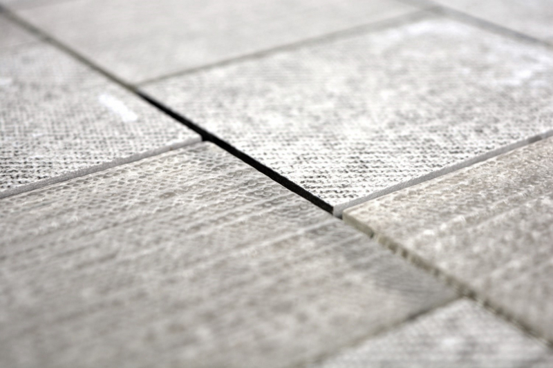 Mosaïque Céramique Mix Mosaïque de verre Rectangle Aspect textile Gris Marron chiné Carrelage - MOS88J-1202