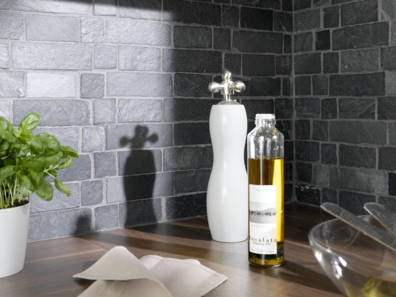 Mosaïque Ardoise Pierre naturelle Brick anthracite Black Jack MOS34-0208_f