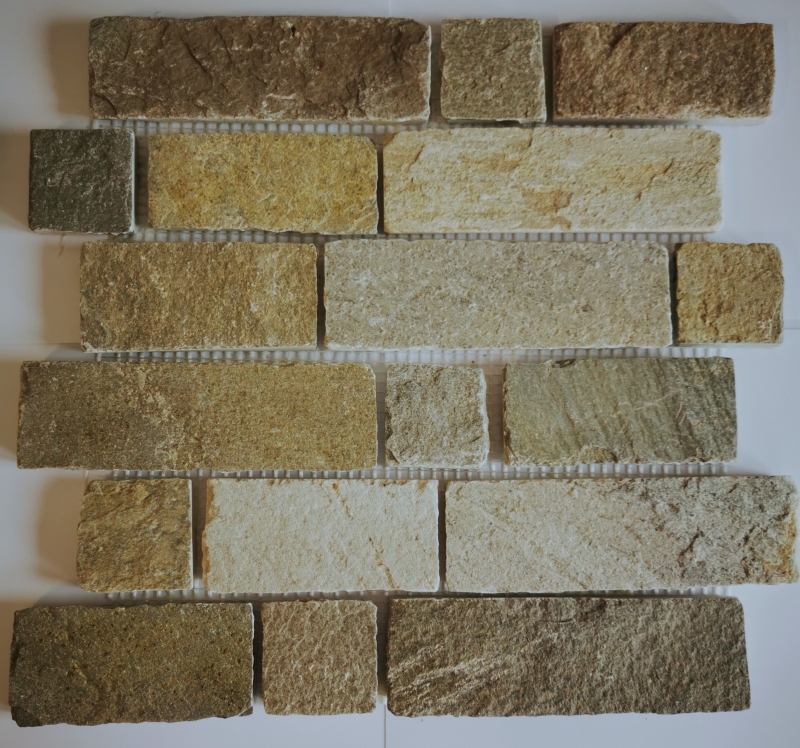 Mosaïque Ardoise Pierre naturelle Brick beige clair MOS34-1202_f