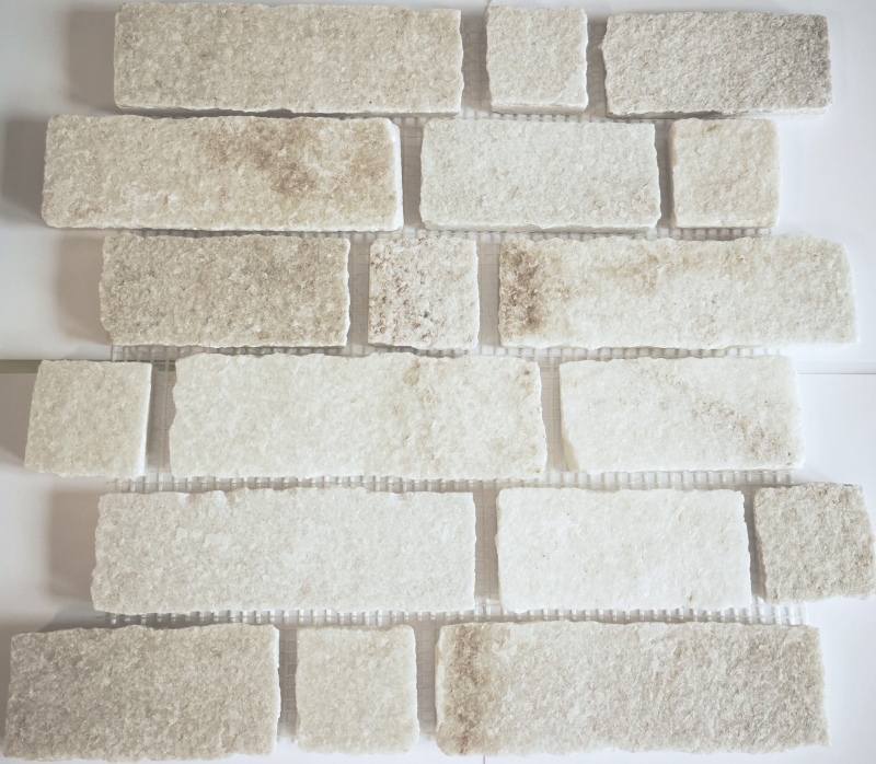 Mosaïque Ardoise Pierre naturelle Brick blanc MOS34-0102_f