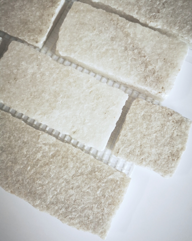 Mosaïque Ardoise Pierre naturelle Brick blanc MOS34-0102_f