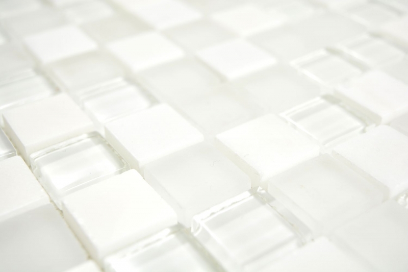échantillon manuel carré Crystal/pierre mix super white carreau de mosaïque mur carrelage cuisine salle de bain MOS72-0001_m