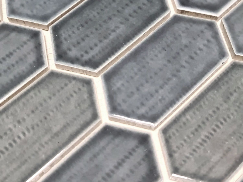Carreau de mosaïque Céramique Hexagonal noir brillant Dos de cuisine Salle de bain MOS11J-479_f