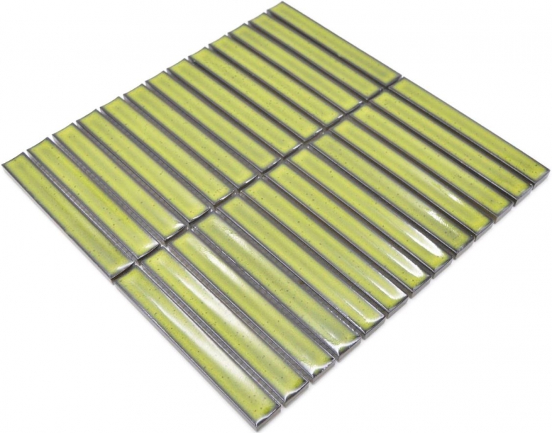 Motif main Carreau de mosaïque Céramique Baguettes vert clair moucheté brillant mur cuisine salle de bain MOS24-CS16_m