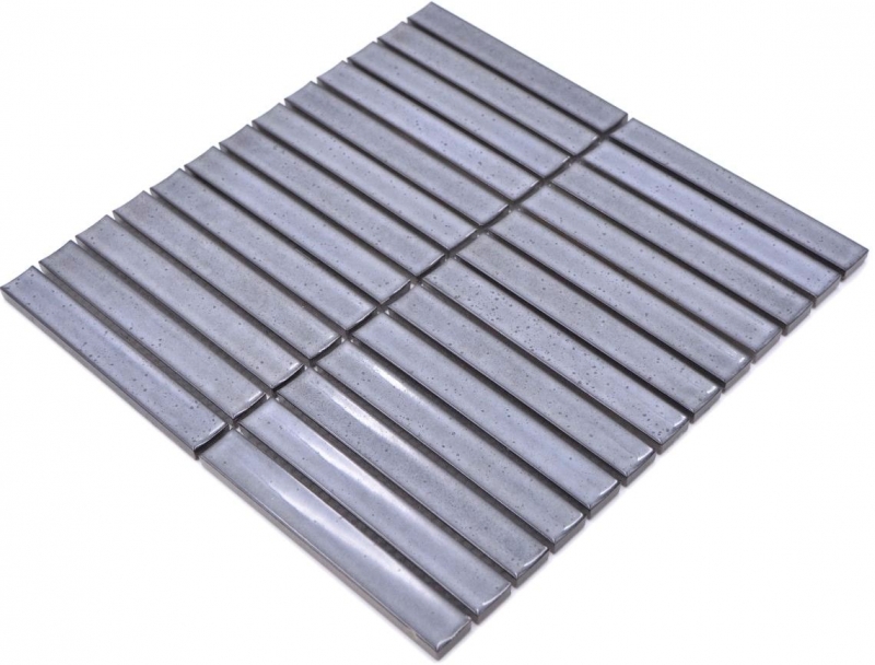 Bâtonnets Mosaïque Céramique gris moucheté brillant salle de bain mur MOS24-CS26