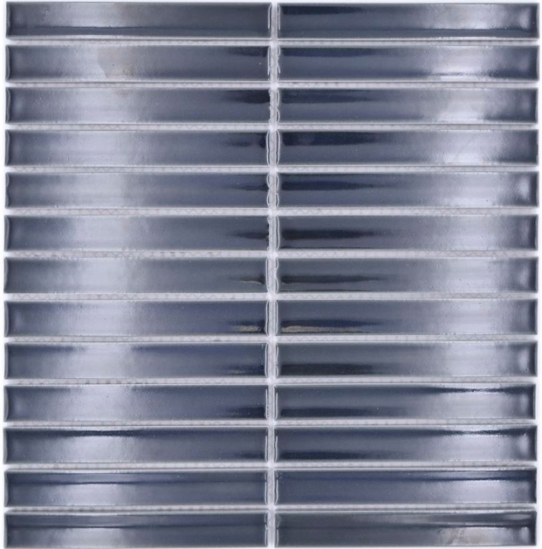 Bâtonnets Mosaïque Céramique noir graphite brillant Salle de bain Carrelage MOS24-CS36