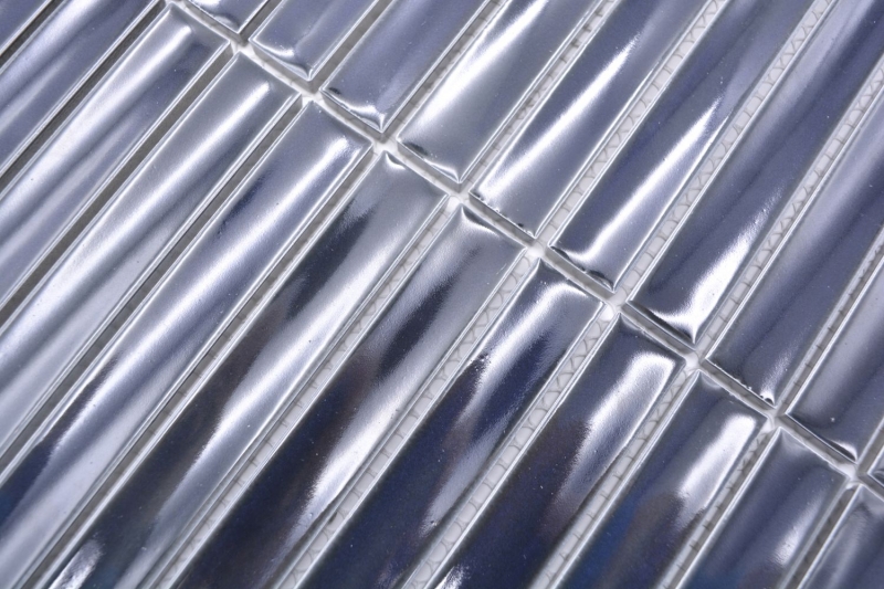 Bâtonnets Mosaïque Céramique noir graphite brillant Salle de bain Carrelage MOS24-CS36