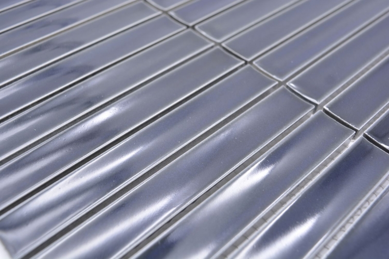 Bâtonnets Mosaïque Céramique noir graphite brillant Salle de bain Carrelage MOS24-CS36