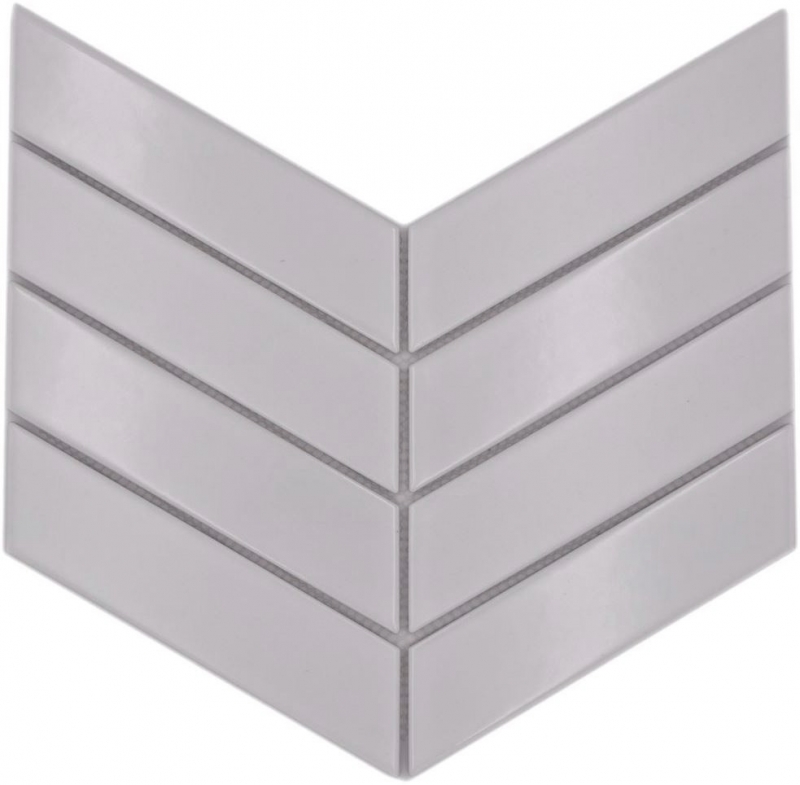 Échantillon manuel de carreaux de mosaïque Céramique Mosaïque à chevrons mix blanc brillant mat Miroir de carrelage salle de bain MOS24-CHEV11_m