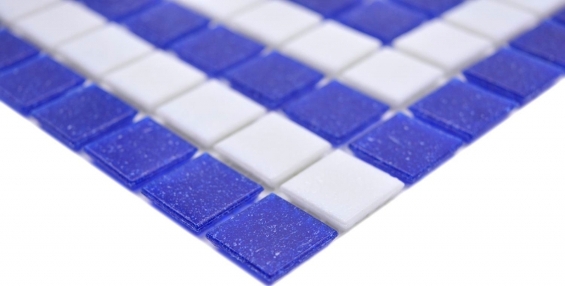 Bordure de piscine Mosaïque Pool blanc bleu foncé MOSMB-BO16P