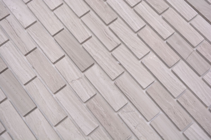 Carreau de mosaïque Mosaïque autocollante composite pierre naturelle blanc wood gris cuisine MOS200-4M72