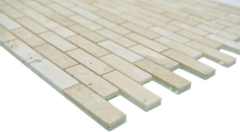 Carreau de mosaïque Mosaïque autocollante composite Pierre naturelle Travertine beige MOS200-4M92
