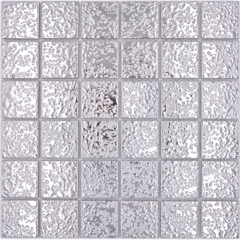 Mosaïque en céramique Carreaux de mosaïque argent martelé Carreaux de cuisine MOS16-0207