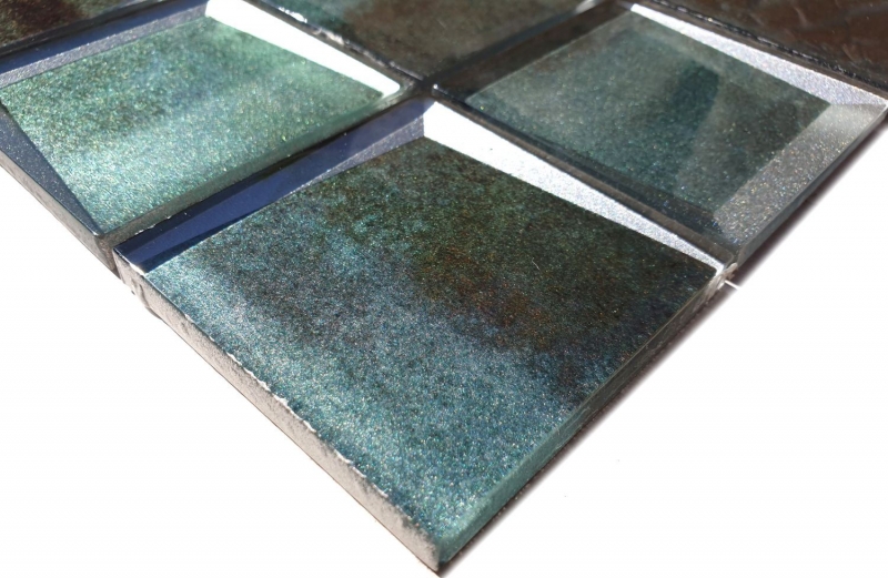 Mosaïque de verre Carreau de mosaïque 3D aspect vieux vert mur cuisine carrelage MOS88-XB20