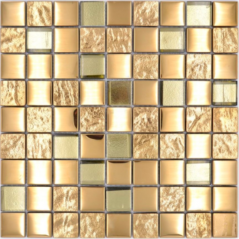 Mosaïque de verre Carreau de mosaïque electroplated or Fond de cuisine salle de bain MOS88-XCG03