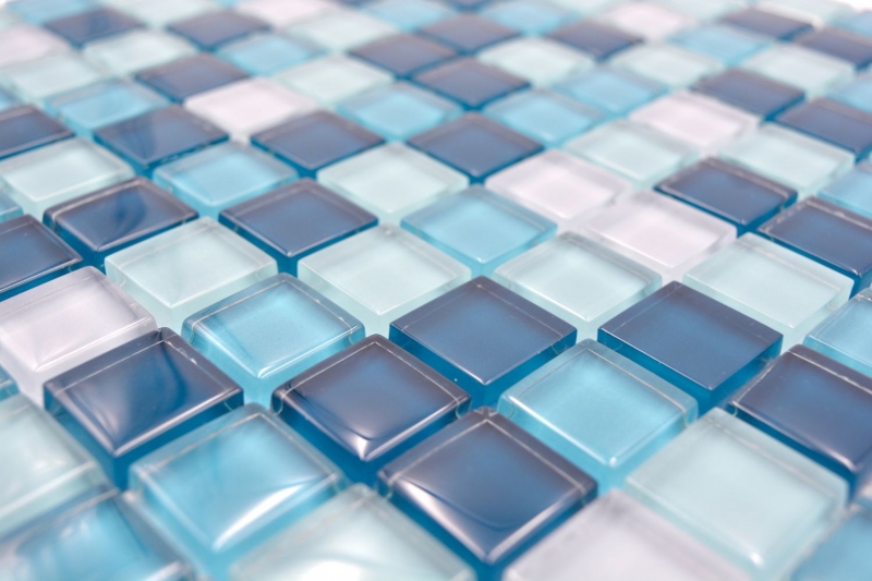 Mosaïque de verre Carreaux de mosaïque bleu pétrole cuisine salle de bain carrelage MOS88-XCE95