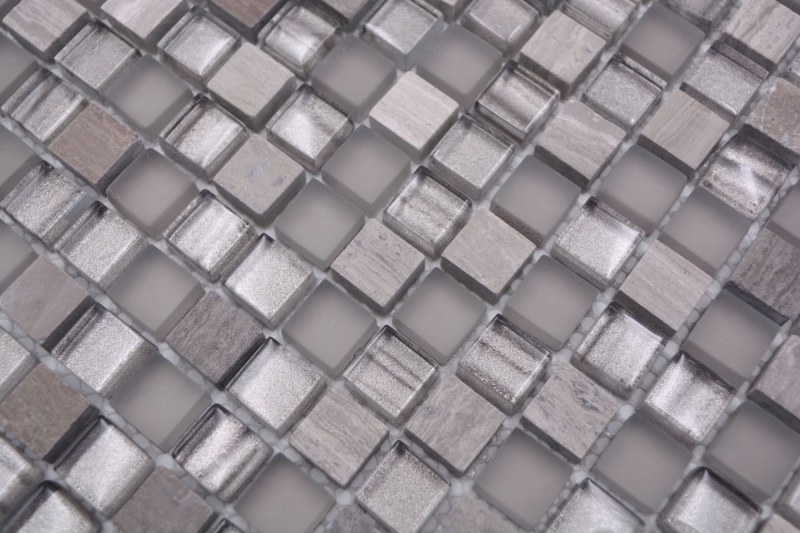 Mosaïque de verre Pierre naturelle Carreau de mosaïque gris beige brun mat Carrelage de fond de cuisine Protection contre les éclaboussures Carrelage de salle de bain - MOS92-590