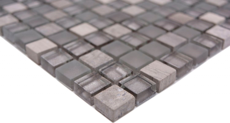 Mosaïque de verre Pierre naturelle Carreau de mosaïque gris beige brun mat Carrelage de fond de cuisine Protection contre les éclaboussures Carrelage de salle de bain - MOS92-590