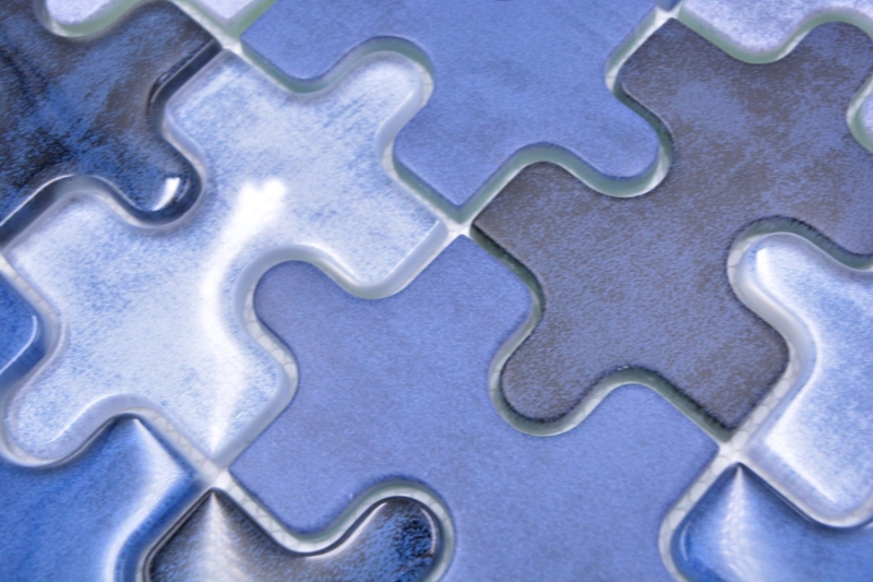 Mosaïque de verre Carreau de mosaïque Puzzle bleu clair bleu pastel Fond de cuisine Carrelage MOS88-PT01