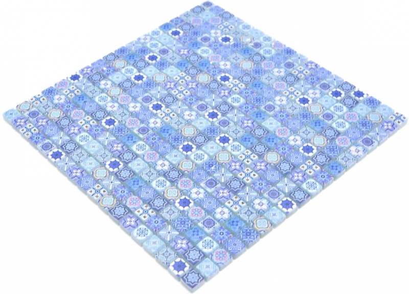 Mosaïque de verre Carreau de mosaïque rétro aspect marocain bleu pastel MOS78-RB33