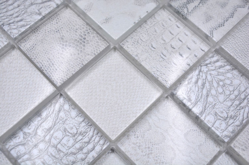 Mosaïque de verre Carreau de mosaïque Afrique blanc structure dosseret de cuisine MOS78-W18